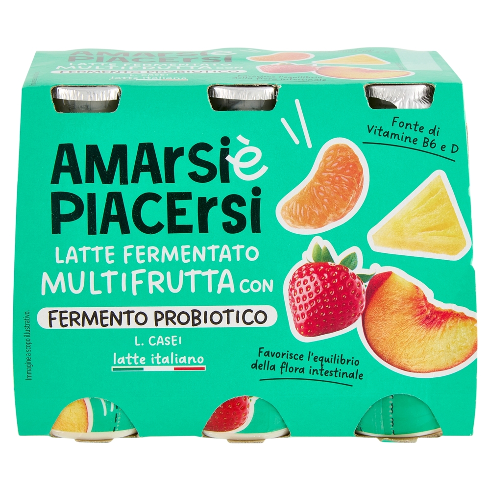 Amarsi è Piacersi Latte Fermentato Multifrutta con Fermento Probiotico 6 x 100 g